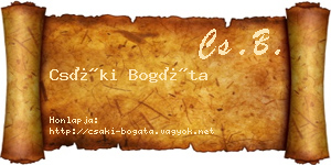 Csáki Bogáta névjegykártya